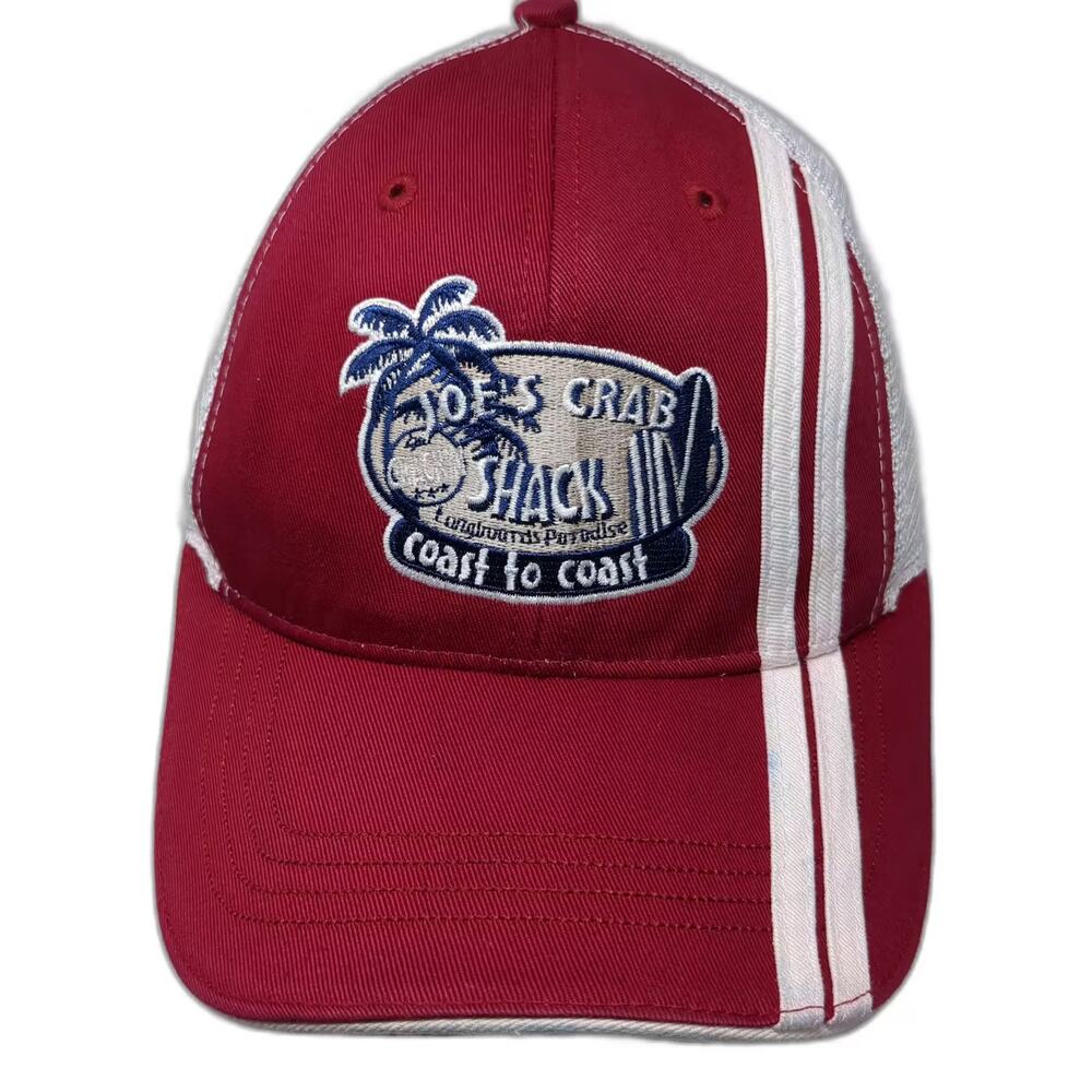 Joe's Stuff Baseball Cap Red White OS Slideback Joe's Crab Shack Mesh Back Hat